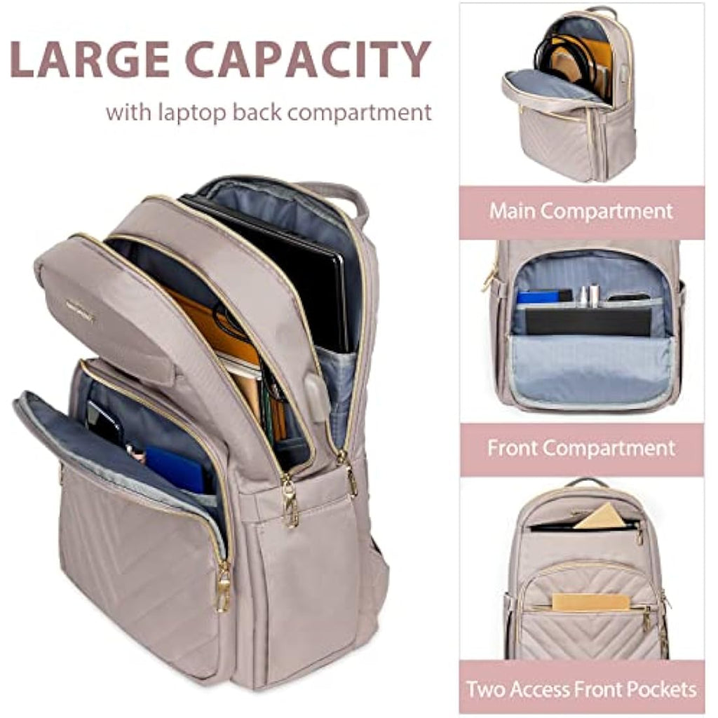 VANKEAN 15.6 Inch Laptop Backpack for Women – Waterproof USB Travel Bag