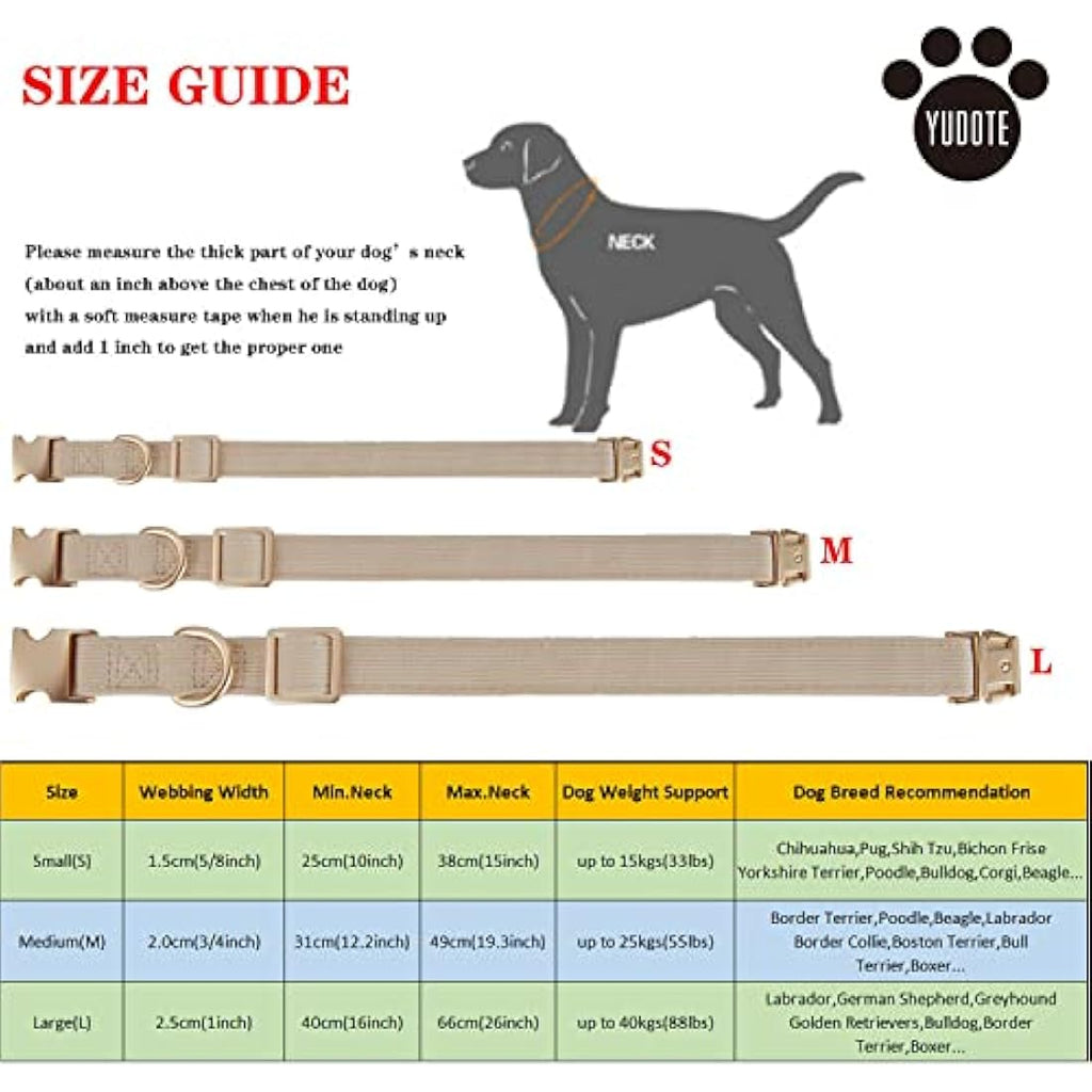YUDOTE Cotton Corduroy Dog Collar for Sensitive Skin - Creamy White