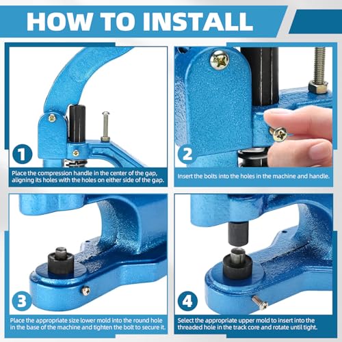 BOOMSTART Heavy Duty Grommet Machine – Eyelet Punch Kit with 1500 Eyelets