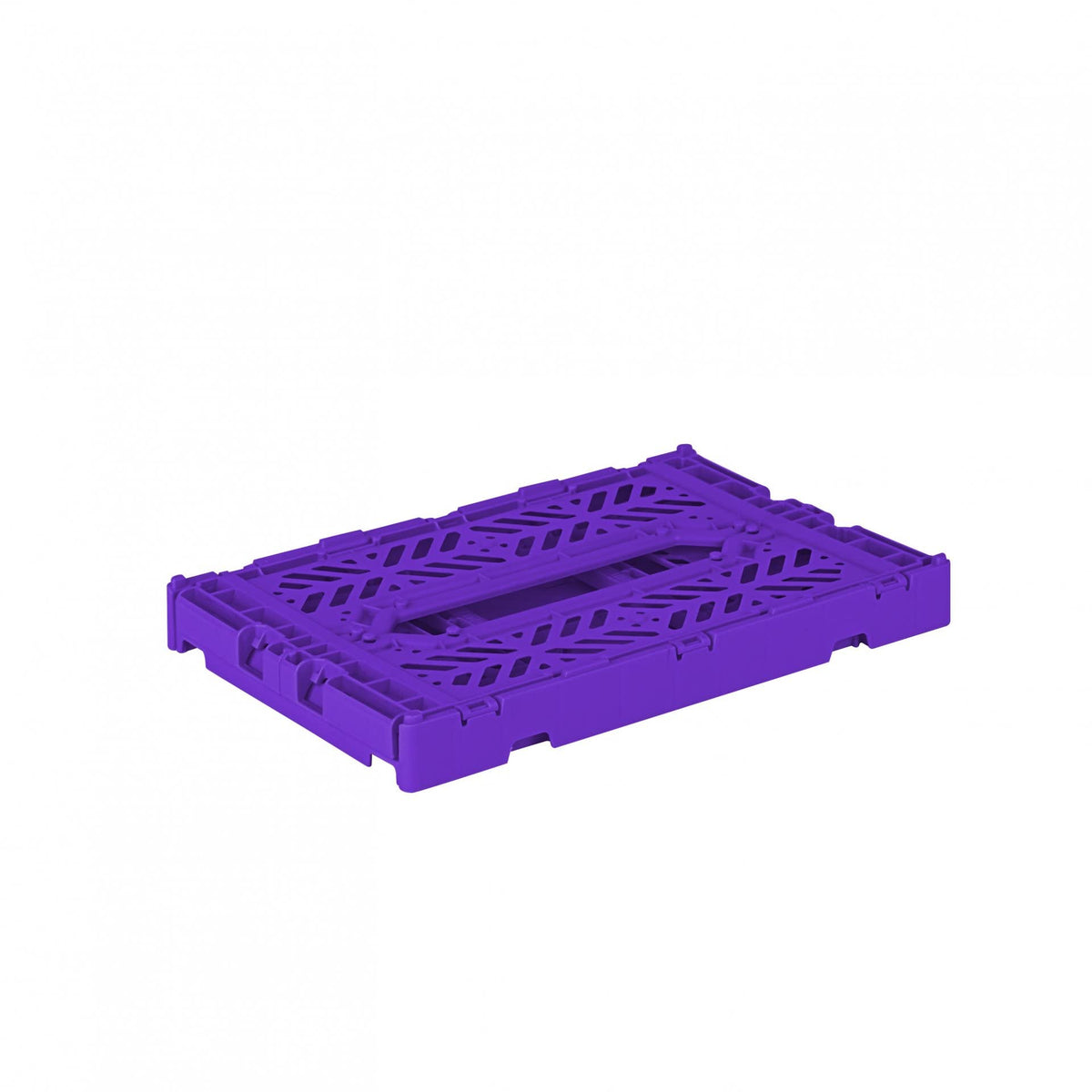 AYKASA Folding Crate, Sturdy Folding Box, Plastic, Stackable, Purple, Mini 27 x 17 x 11 cm