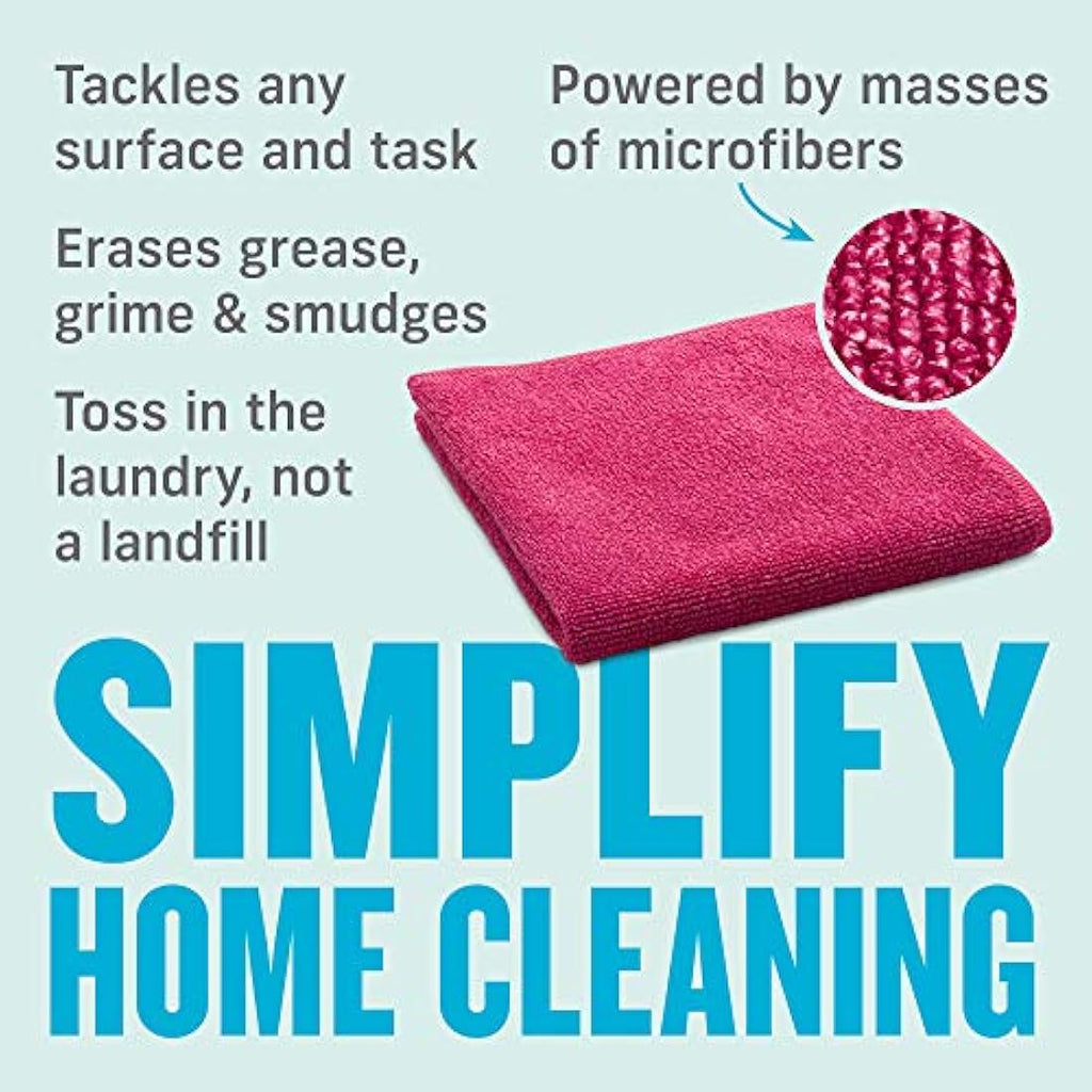 E-Cloth General Purpose Microfibre Cleaning Cloths - Red, 10 Pack