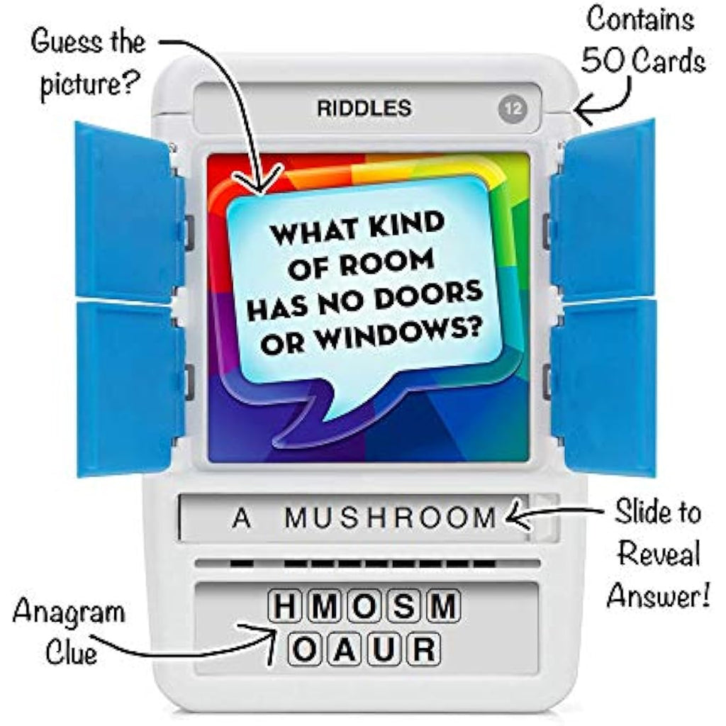 100 PICS Riddles Flash Cards – Travel Brain Teaser Game for Kids & Adults