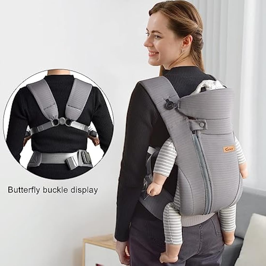 CUBY Breathable Mesh Baby Carrier – Ergonomic Newborn to Toddler Wrap