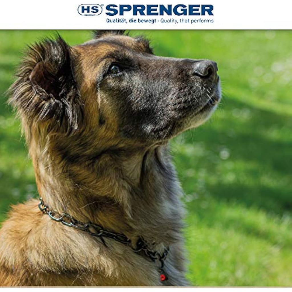 Sprenger Stainless Steel Dog Necklace – Black Training Collar for Dogs 55cm