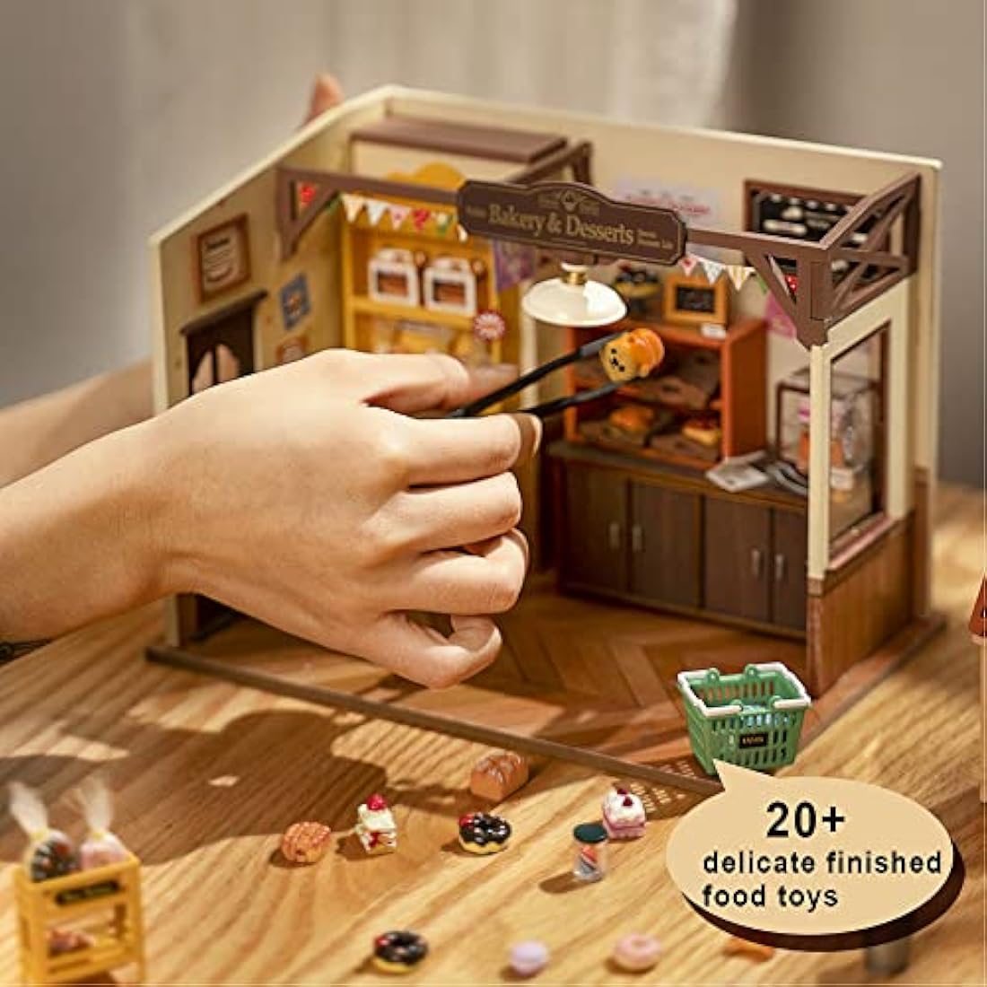 Rolife Becka's Baking House: DIY Miniature Wooden Dollhouse Kit with LED