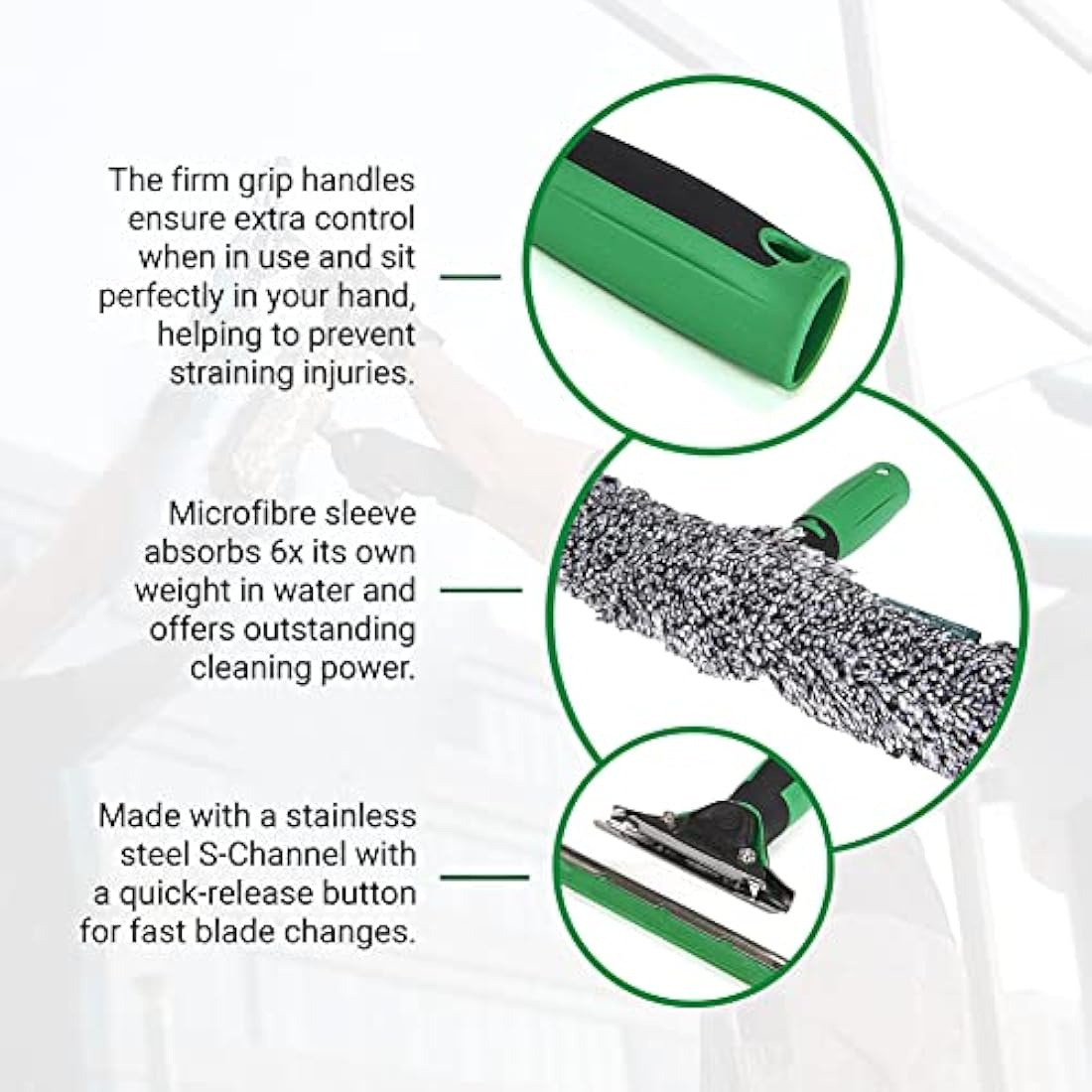 Unger ErgoTec 2-in-1 Window Cleaning Kit | 35cm Squeegee & Power Washer