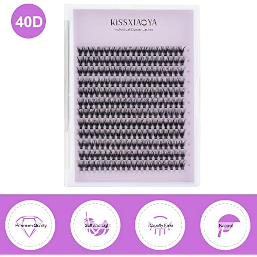 Jolof Store 240pcs Cluster Eyelash Extensions | 40D D Curl 10mm Lashes
