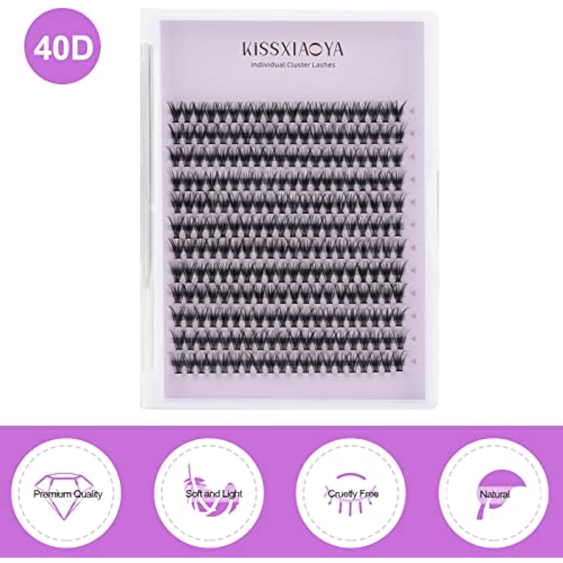 Jolof Store Cluster Eyelash Extensions | 240pcs 40D D Curl 9mm DIY Lashes