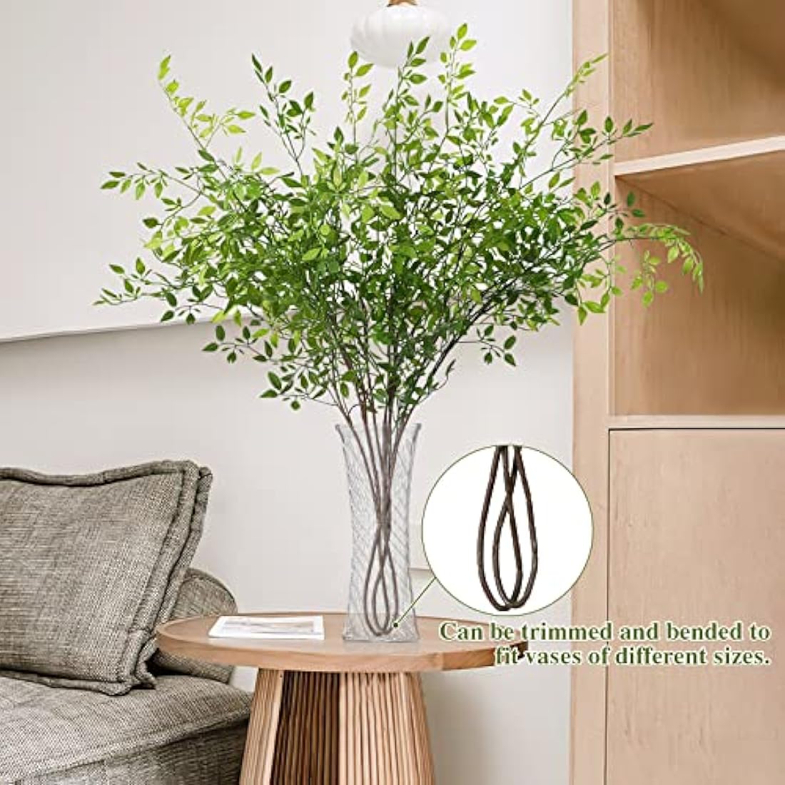 Jolof Store 2PCS Artificial Nandina Leaves Stems – 43.3in Greenery