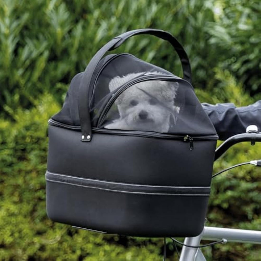 TRIXIE Front Dog Bike Basket with Rain Cover – Small Pets up to 13.2 lbs