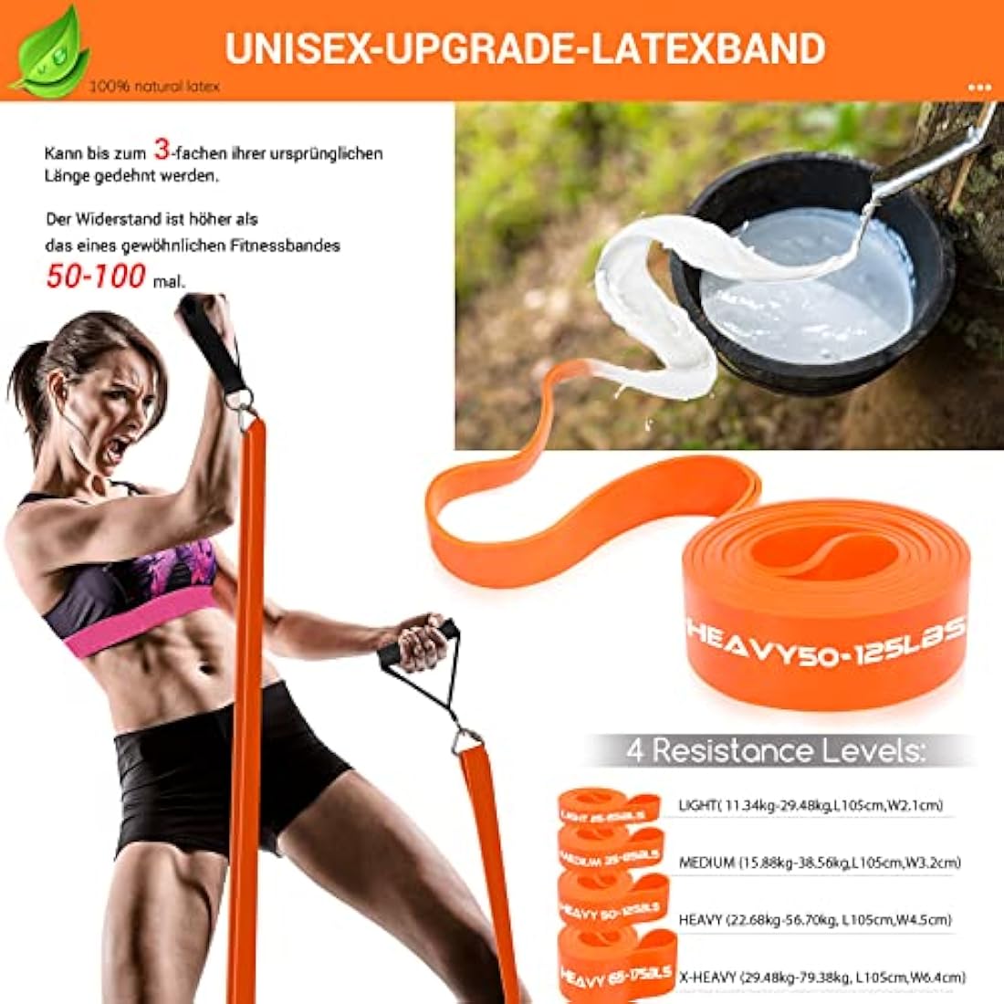 DASKING Resistance Bands Set with 98cm Detachable Bar - Home Gym Workout Kit