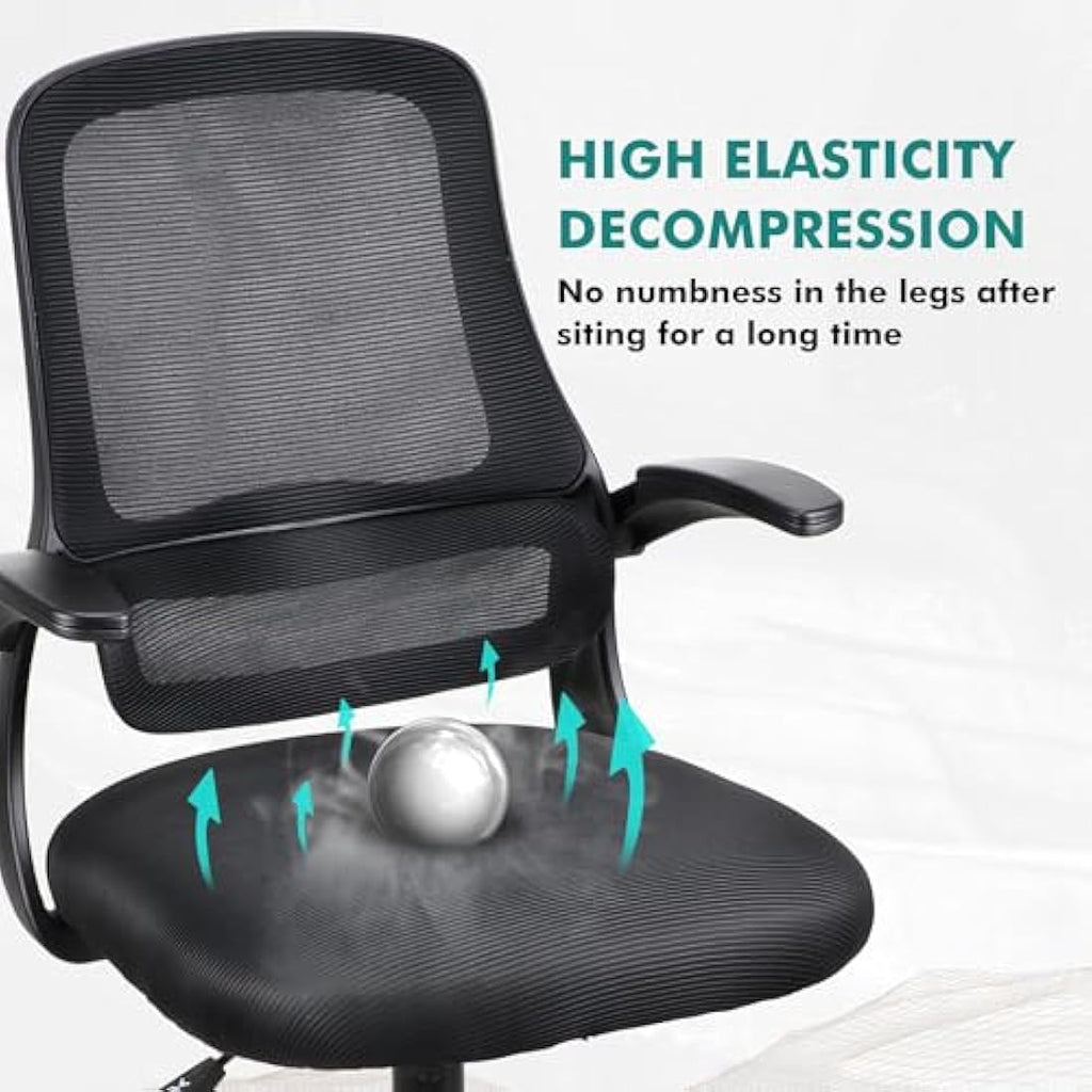 T-THREE Ergonomic Mesh Office Chair – Swivel Desk Seat with Lumbar Support