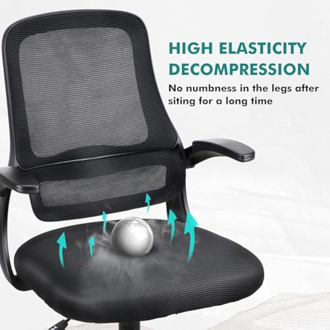 T-THREE Ergonomic Mesh Office Chair – Swivel Desk Seat with Lumbar Support