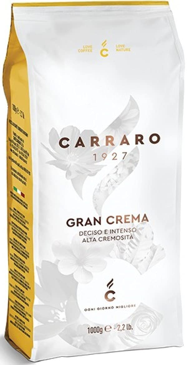 Carraro Gran Crema Italian Roasted Coffee Beans | Arabica & Robusta 1kg