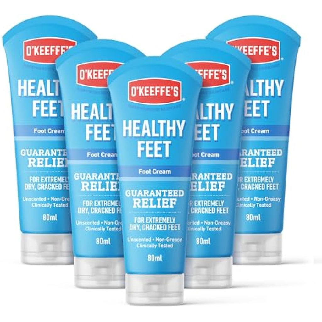 O'Keeffe's Healthy Feet Foot Cream for Dry Cracked Skin, 80ml (5 Pack)