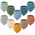 Yoofoss Muslin Baby Bibs | 10-Pack 100% Cotton Drool Bandana Bibs