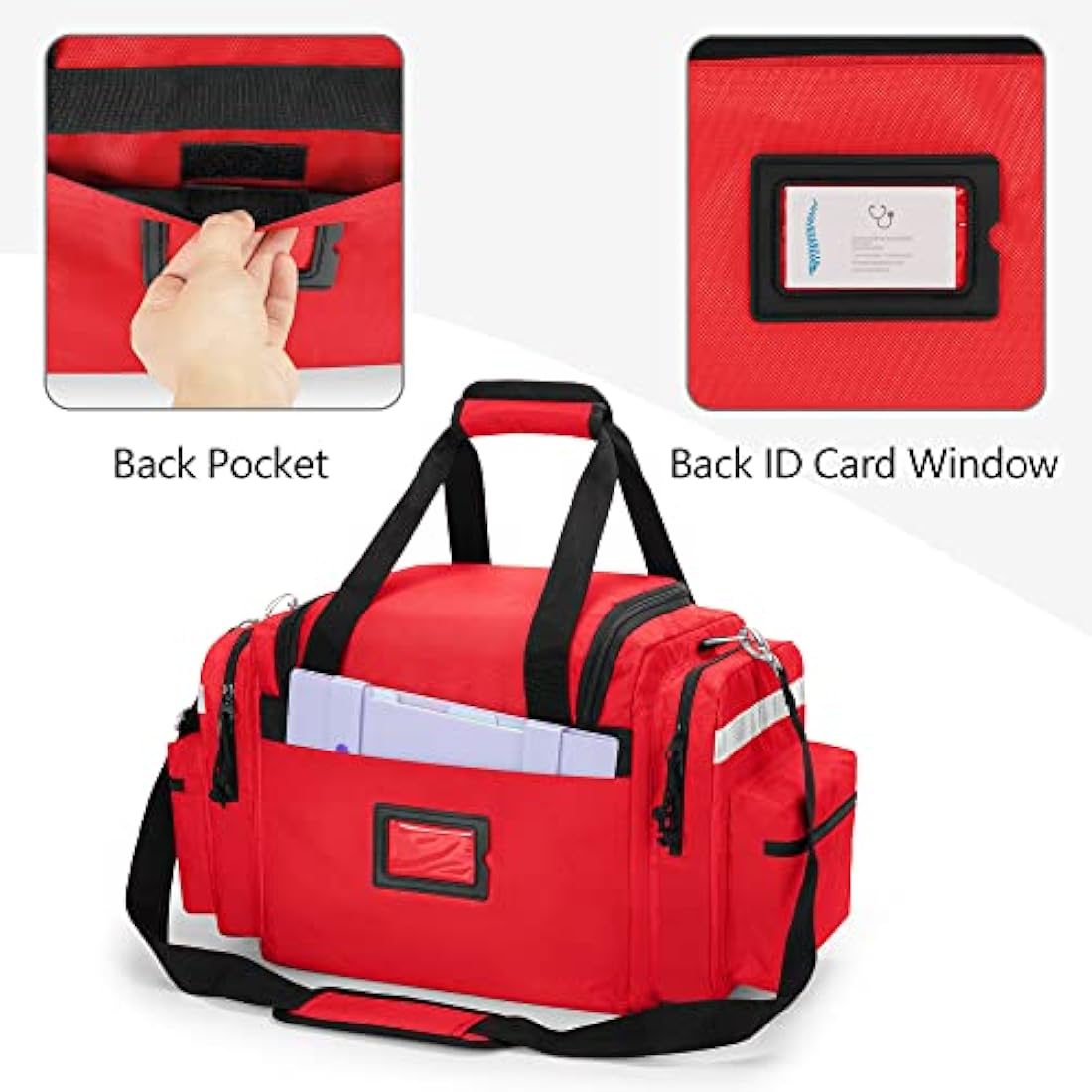 Damero Large Medical Trauma Bag – Professional First Responder Bag, Red