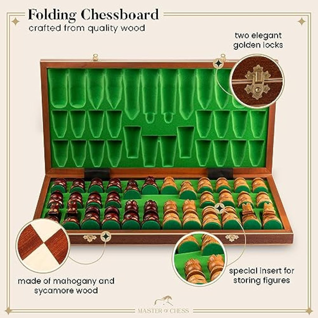 Byzantium Wooden Chess Set – Handcrafted Large 23in Board
