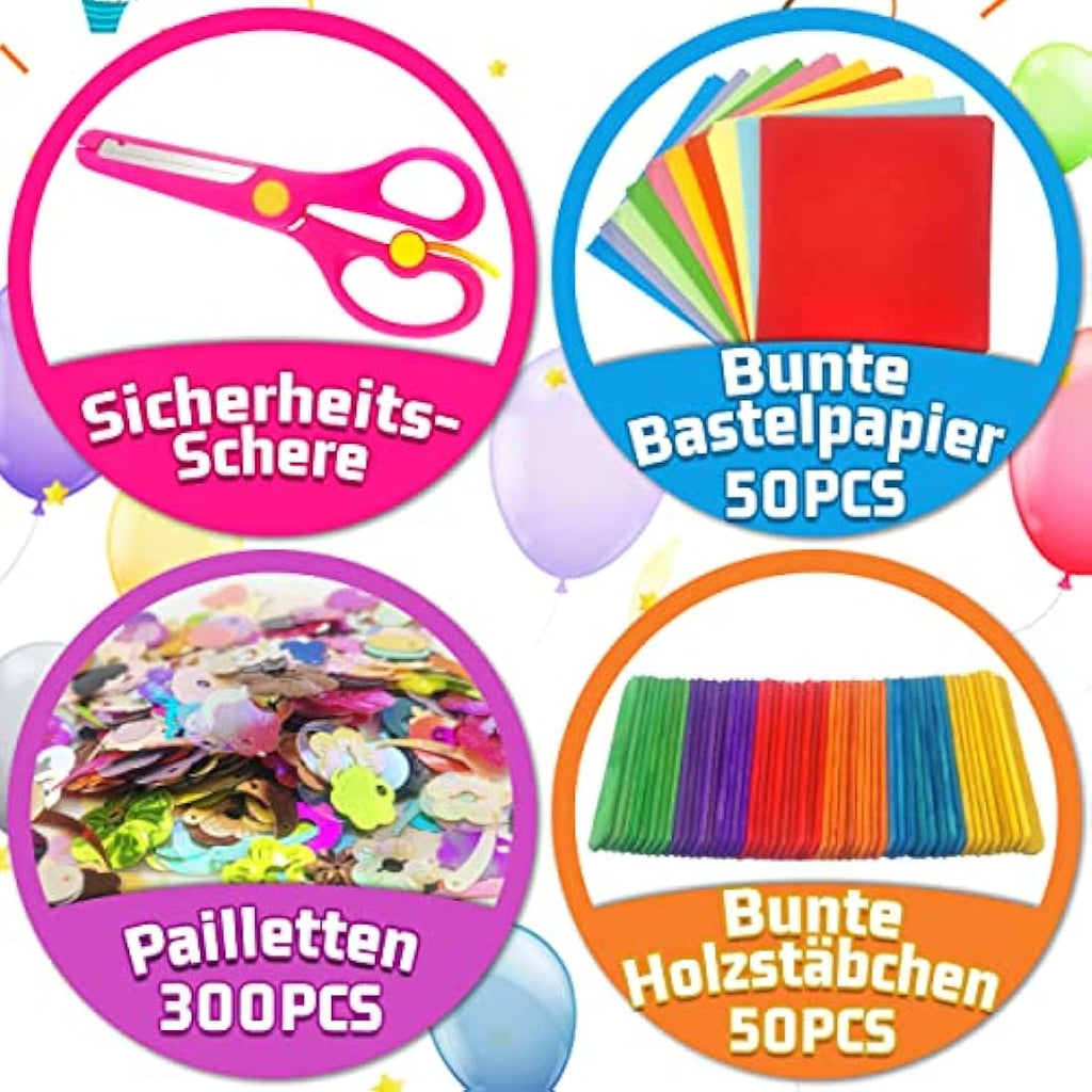 2000+ Pcs Kids Craft Supplies Kit - DIY Art Box Ages 4-8