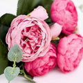 Silk Peony and Tea Rose Artificial Bouquet – Light Rose