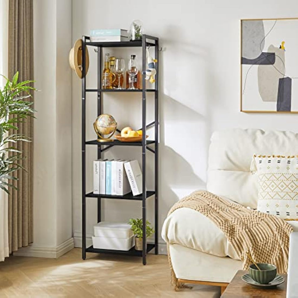 YMYNY 5-Tier Industrial Bookshelf – Vintage Metal Storage Rack