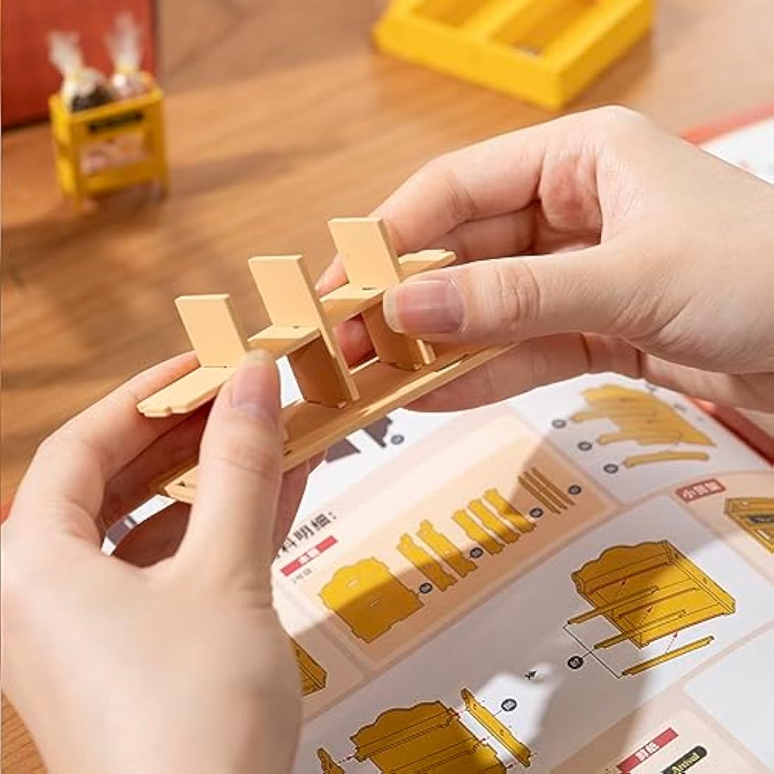 Robotime DIY Miniature Bakery House Kit with LED Lights - 4-Hour Build