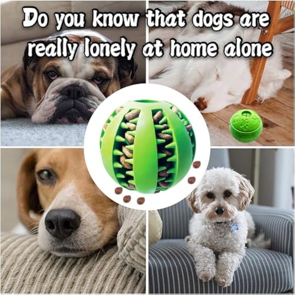 Interactive Dog Treat Toy Ball – Natural Rubber Chew Toy