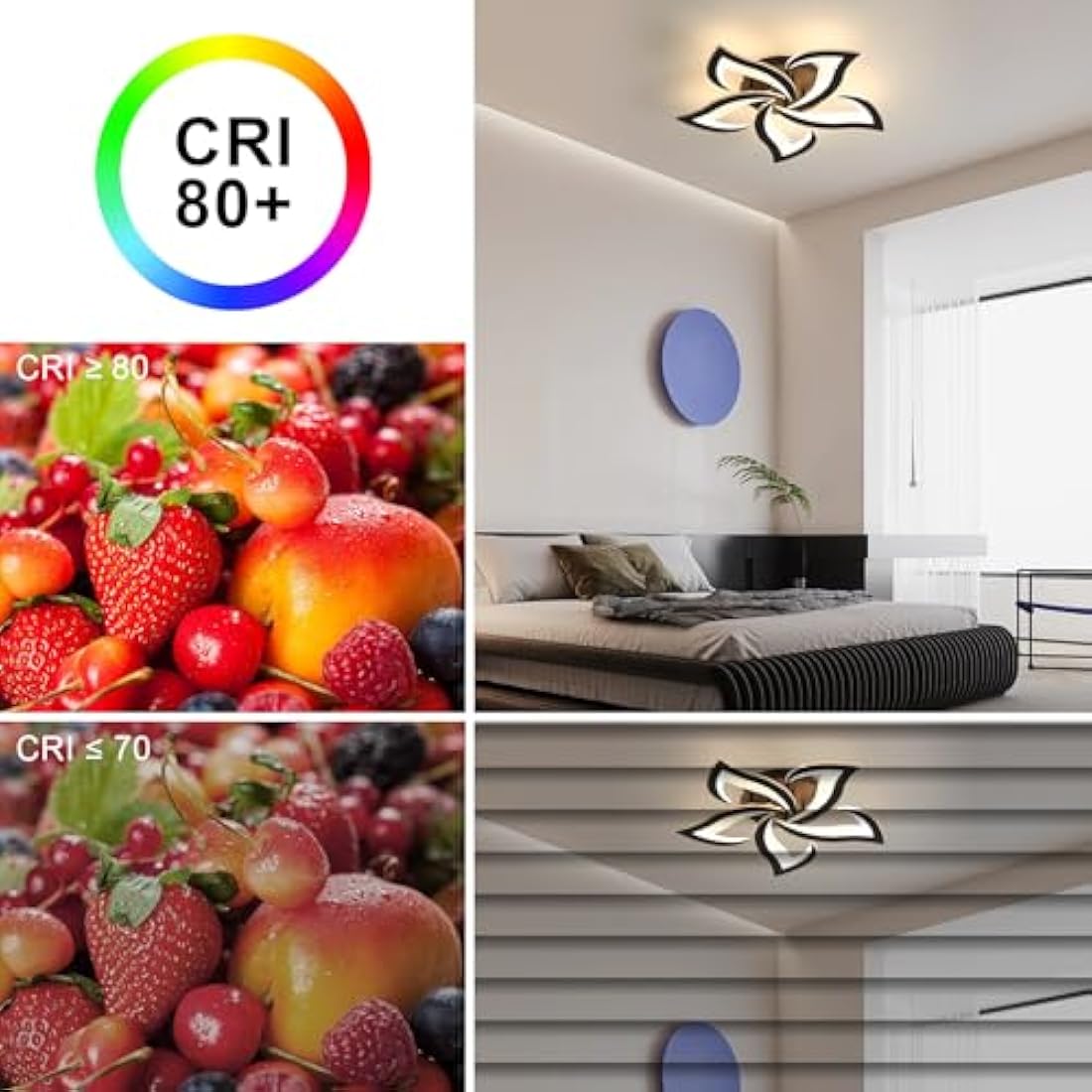Dorlink Modern LED Ceiling Light – 60W Flower Acrylic Fixture, 3000K