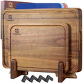 Piklohas Acacia Wood Cutting Board Set – 6 Piece Non-Slip Kitchen Set