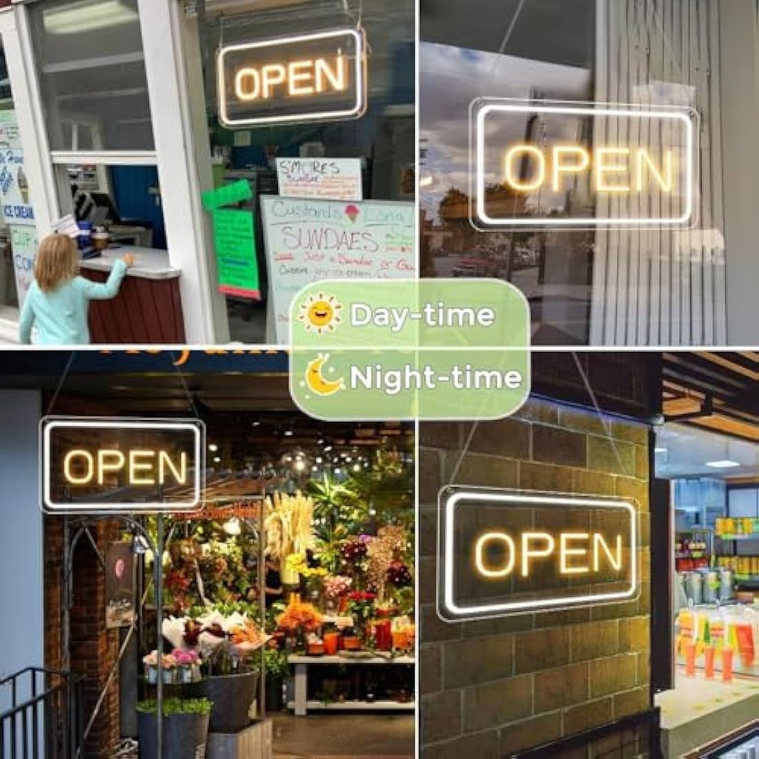 LED Neon Open Sign | 16x9 Dimmable USB Light for Business
