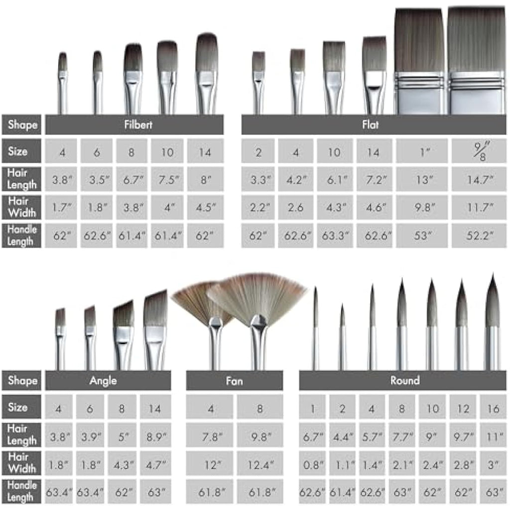 Artify 25-Piece Professional Paint Brush Set with Canvas Bag for Artists