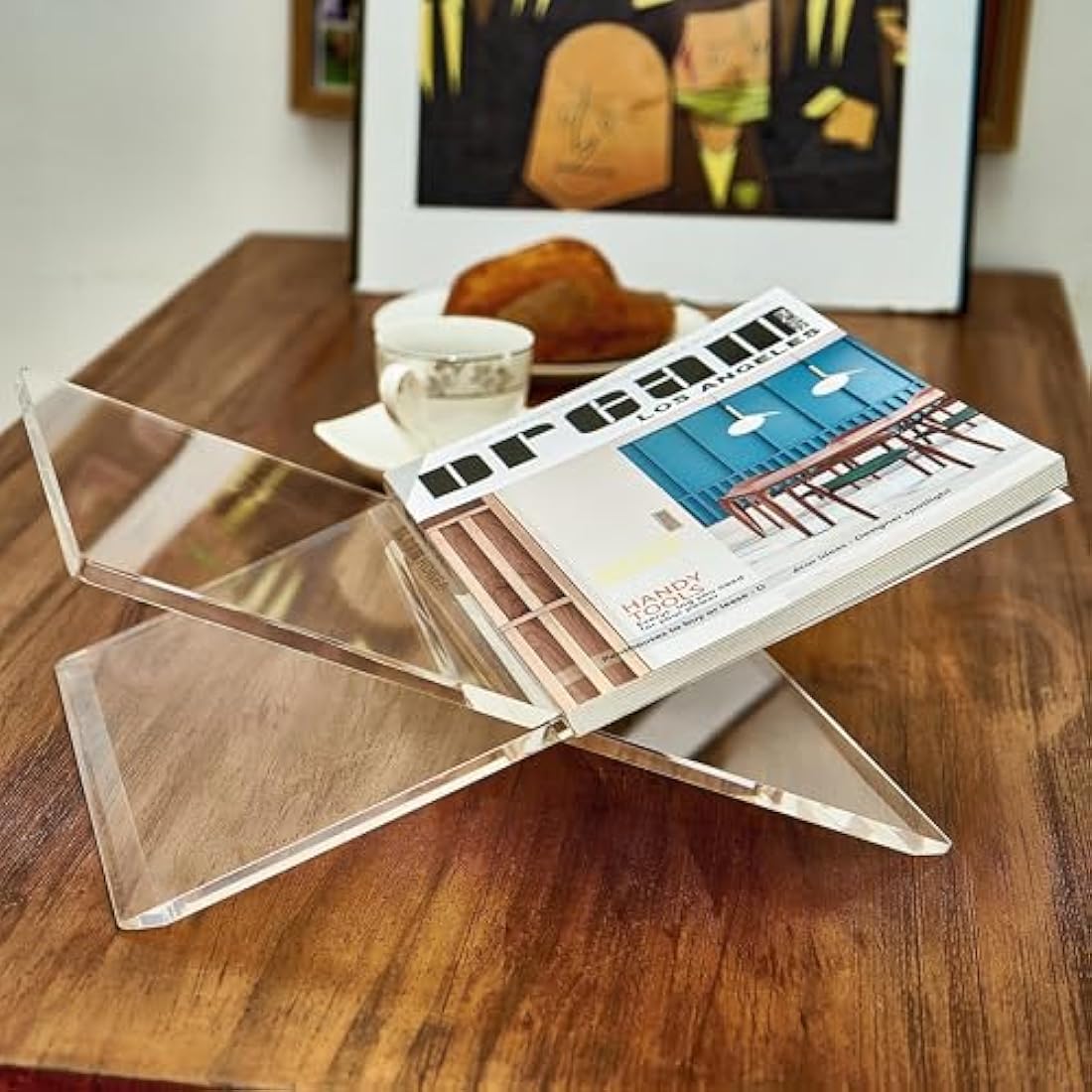 Clear Acrylic Book Stand – Large Cross Frame Display Holder