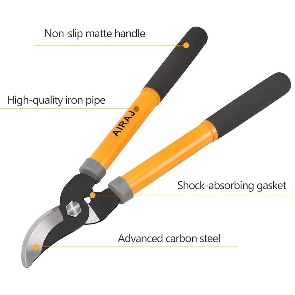 AIRAJ 40cm Bypass Tree Loppers | Carbon Steel Garden Branch Shears