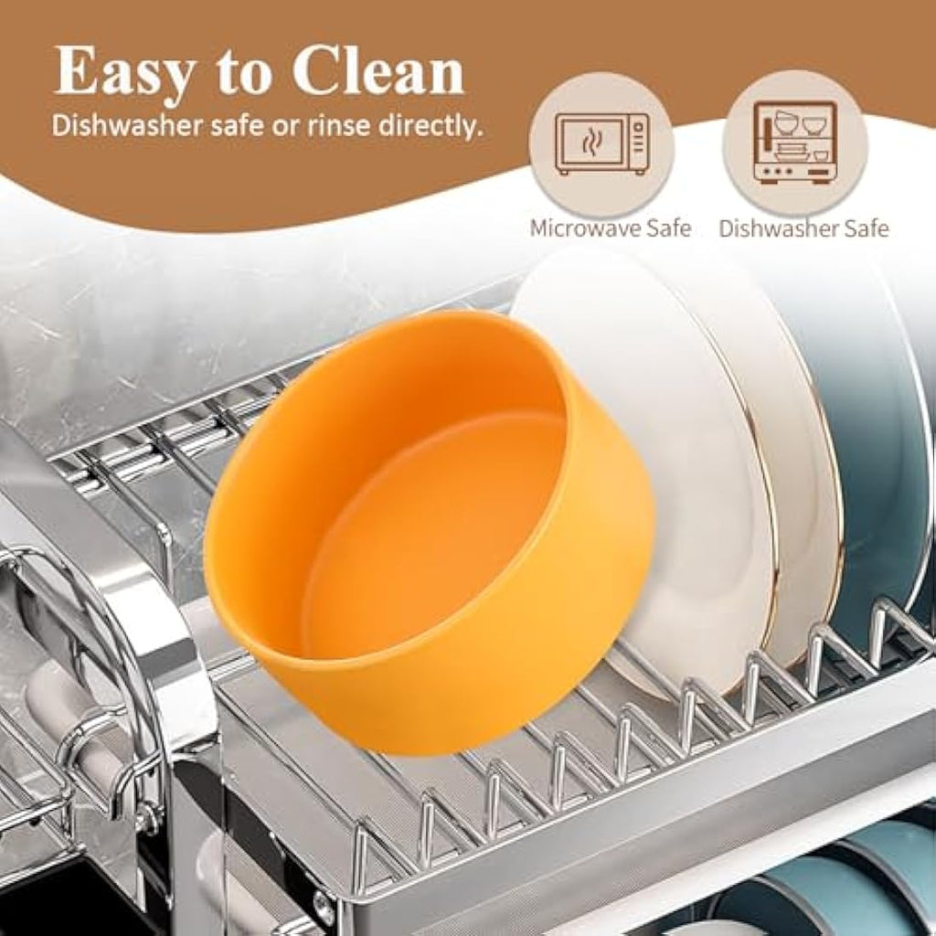 Elevated Ceramic Dog Bowls – Raised Anti-Vomiting Set of 2