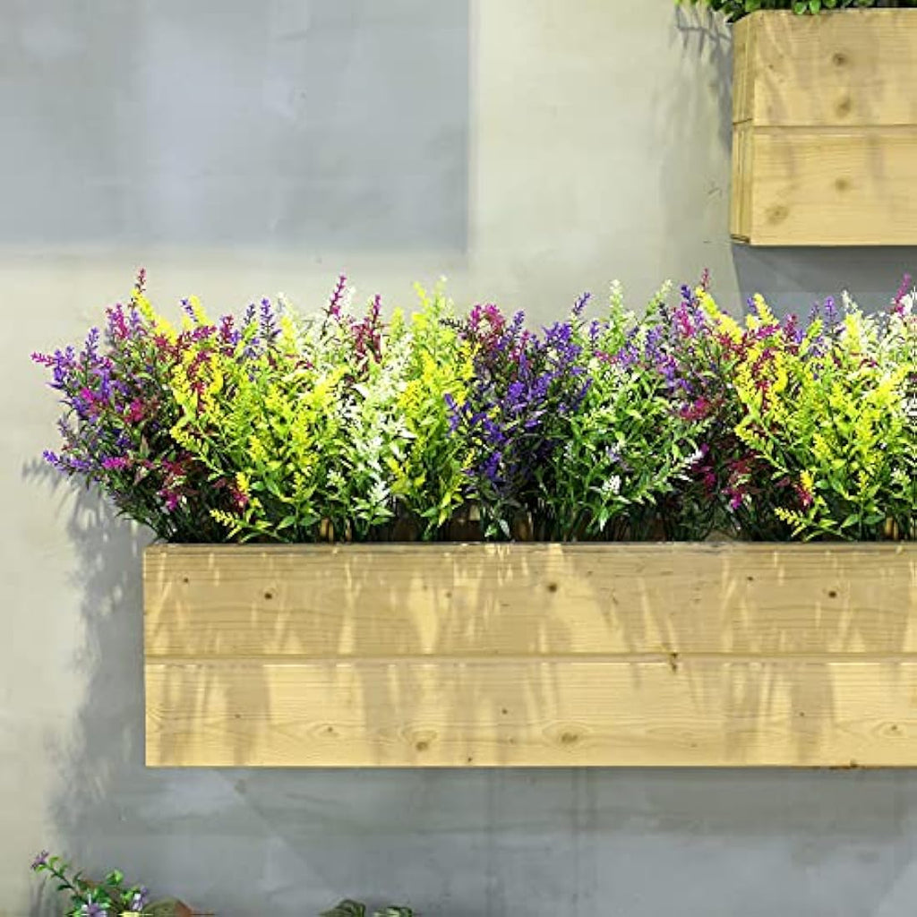 Xinnun 24 Bundles Artificial Flowers – UV Resistant Faux Lavender Plants