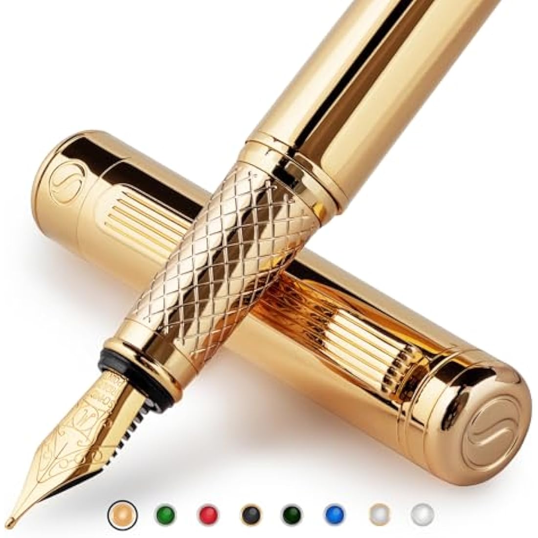 Luxury Fountain Pen – Gold Plated Schmidt Medium Nib