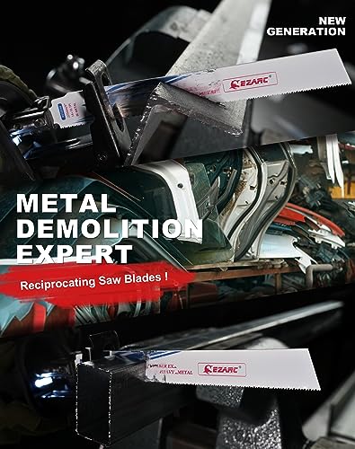 EZARC Bi-Metal Reciprocating Saw Blades | 14+18TPI Steel Demolition 25-Pack