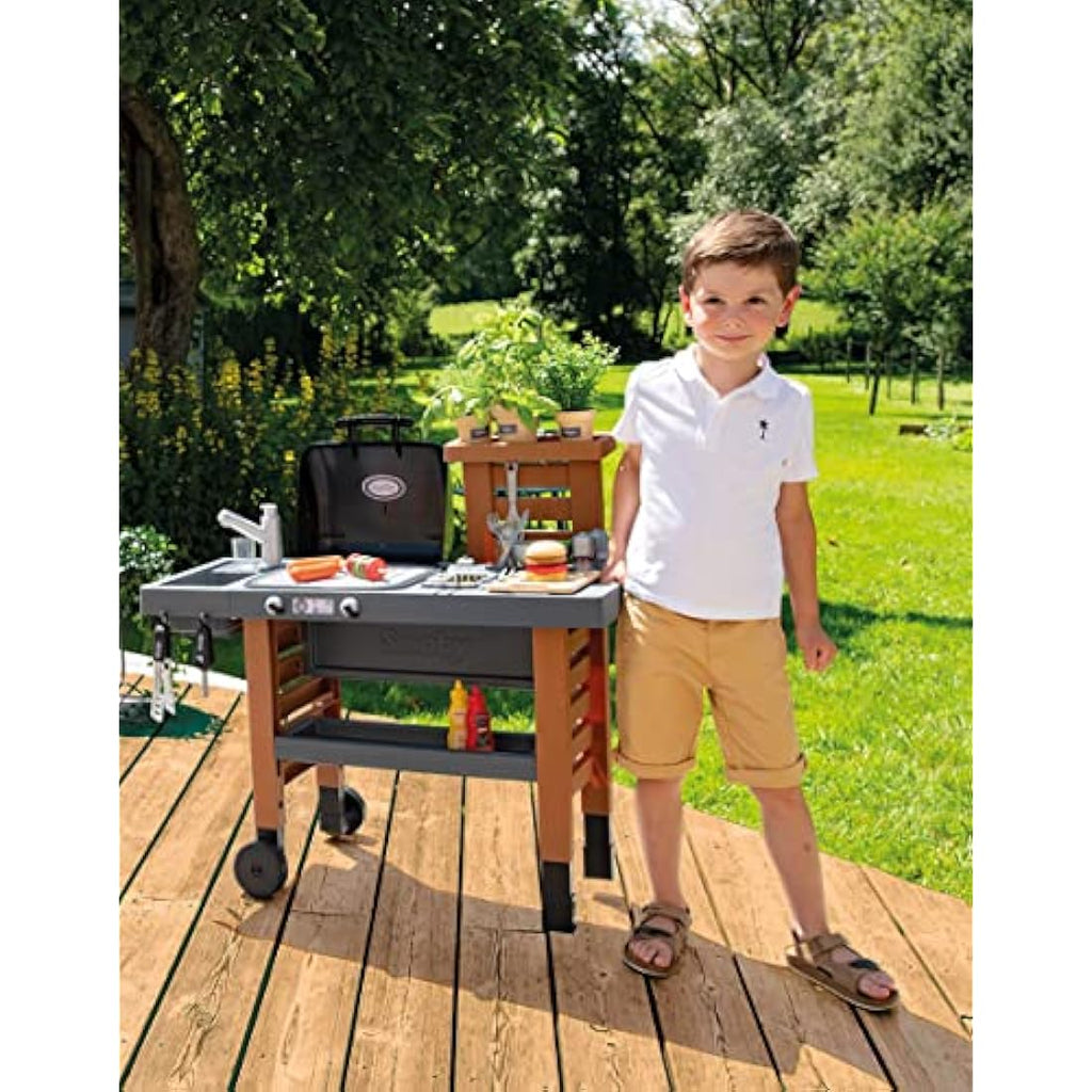 Smoby Garden Kitchen Outdoor Playset with Toy Grill and 43 Accessories