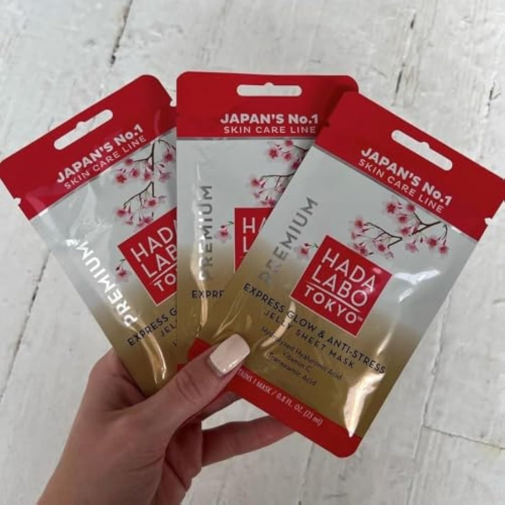 Hada Labo Tokyo Premium Hyaluronic Acid Facial Sheet Masks | 10 Pack