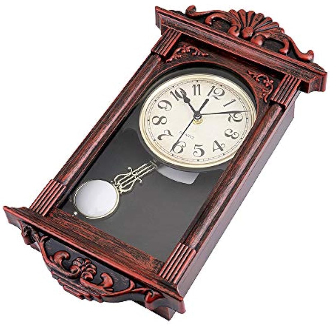 Jomparis Retro Pendulum Wall Clock – 16 Inch Decorative Bronze Clock
