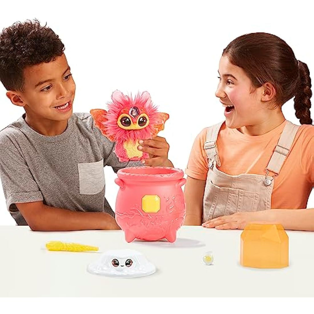 Magic Mixies Fire Magic Cauldron - Fizzing Reveal Plushie & Ring