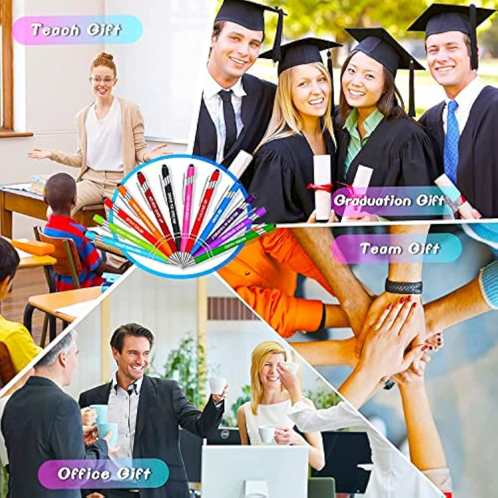 20Pcs Inspirational Ballpoint Pens with Stylus Tip – 10 Colors