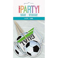 Jolof Store 3D Soccer Cake Toppers – Black & White Sports Decor – 6ct