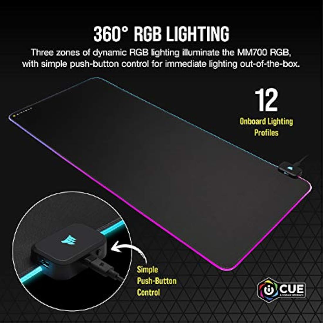 Corsair MM700 RGB Extended Gaming Mouse Pad | 930x400mm Desk Mat