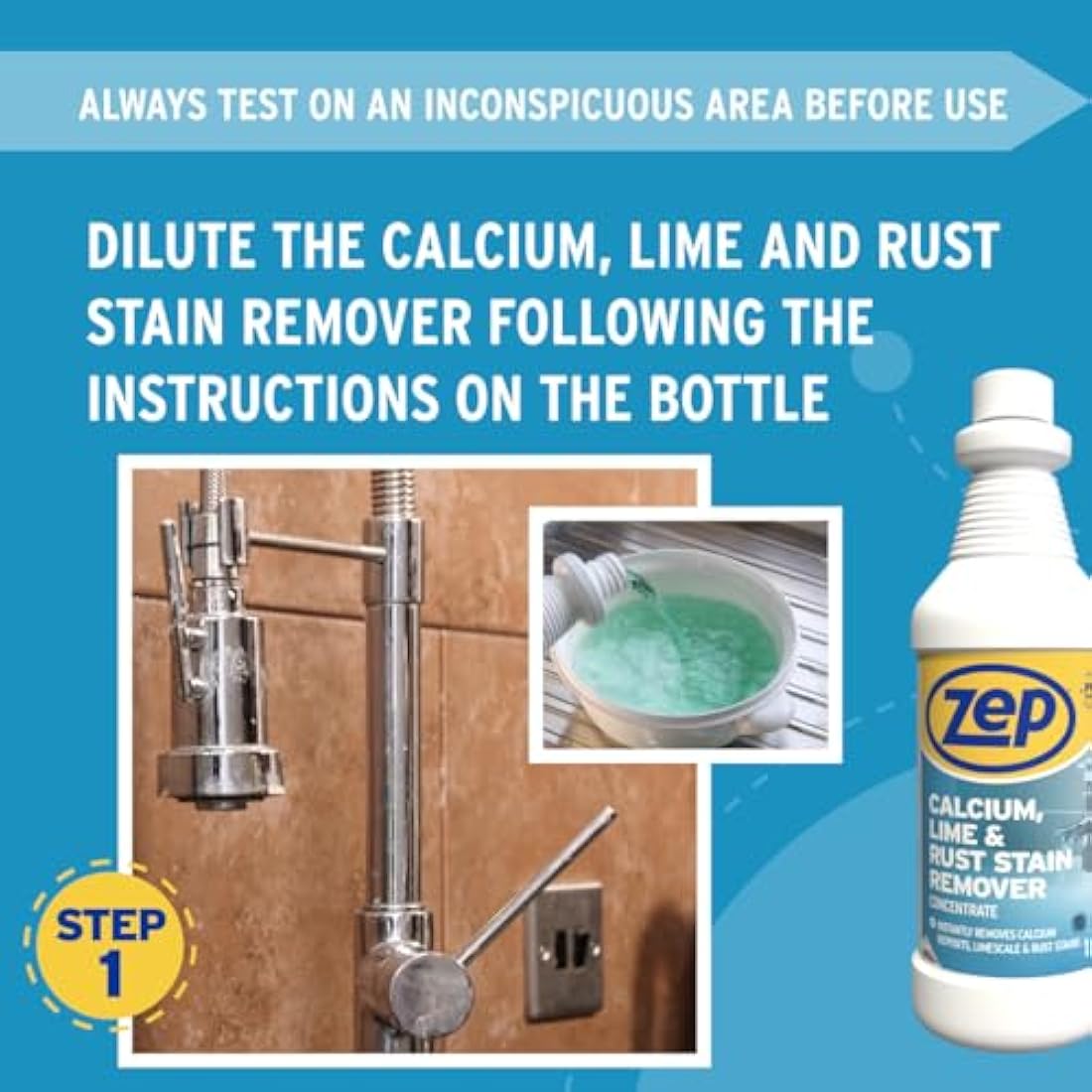 Zep Commercial Calcium Lime and Rust Cleaner - 1L Limescale Remover