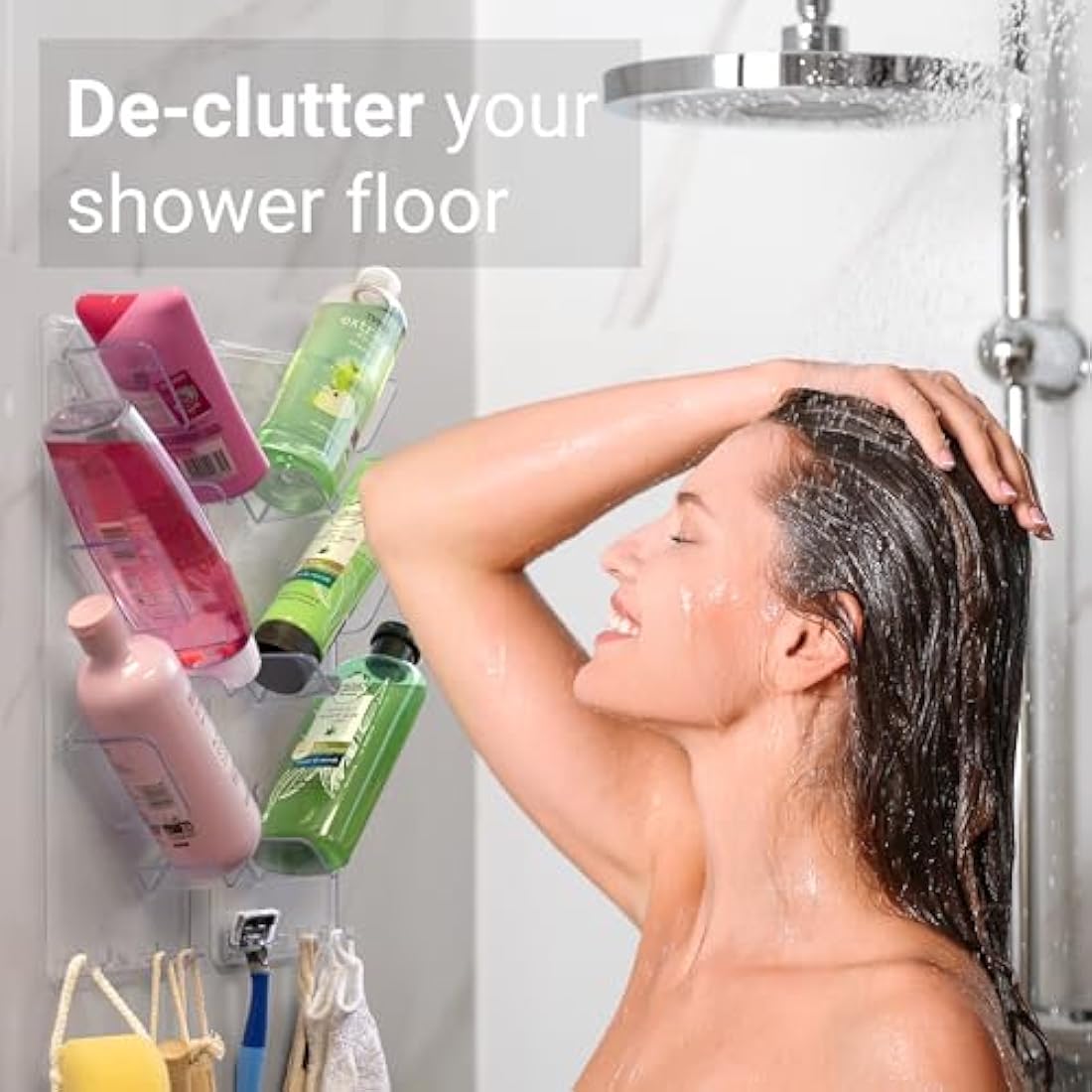 Jolof Store Shower Caddy 2-Pack | Rustproof Adhesive Bathroom Rack