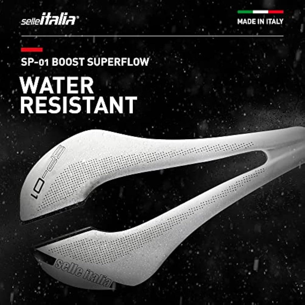 Selle Italia SP01 Boost Superflow Road Saddle - White Fibra-Tek L3