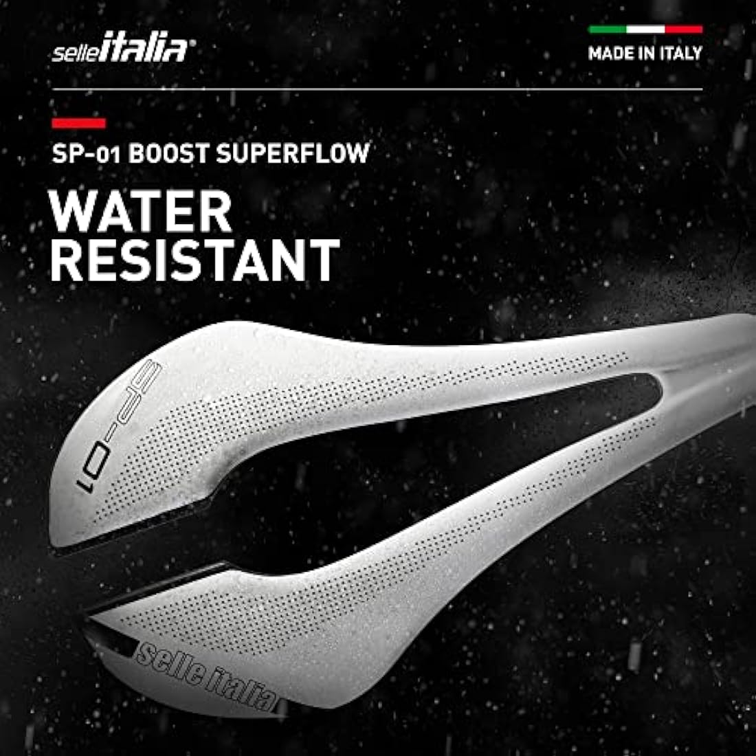 Selle Italia SP01 Boost Superflow Road Saddle - White Fibra-Tek L3