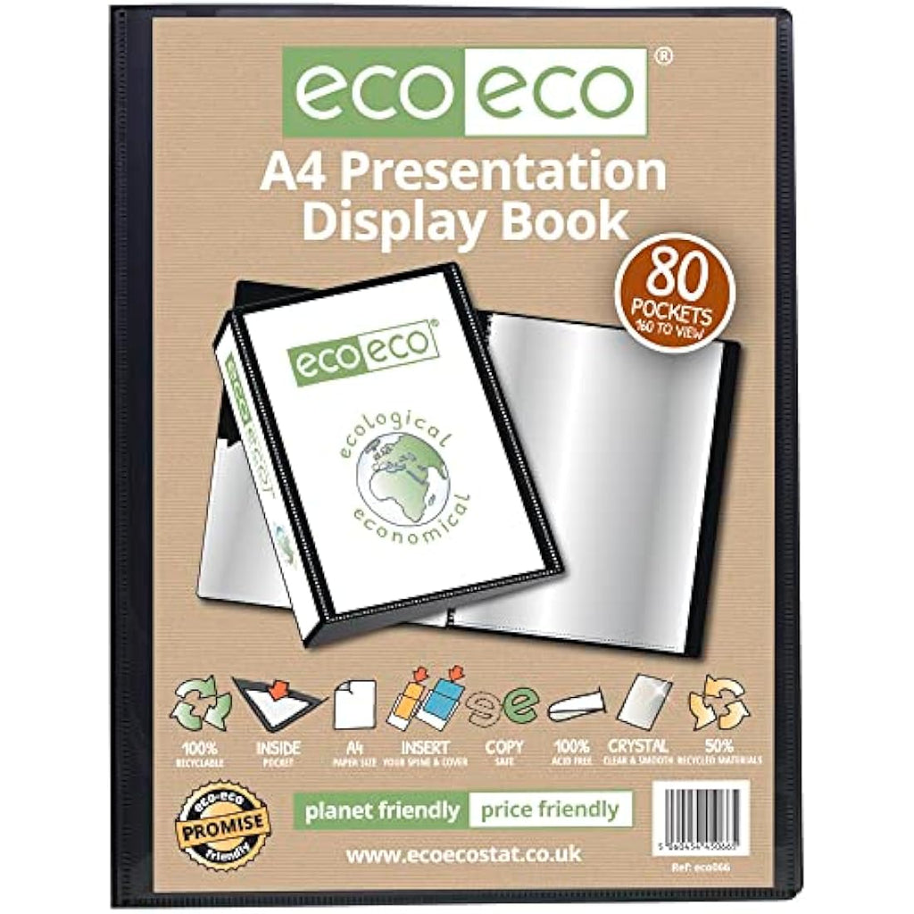 Jolof Store A4 80 Pocket Recycled Presentation Display Book Portfolio