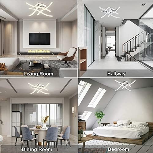 Modern LED Ceiling Light | 24W Dimmable Curved Flush Mount